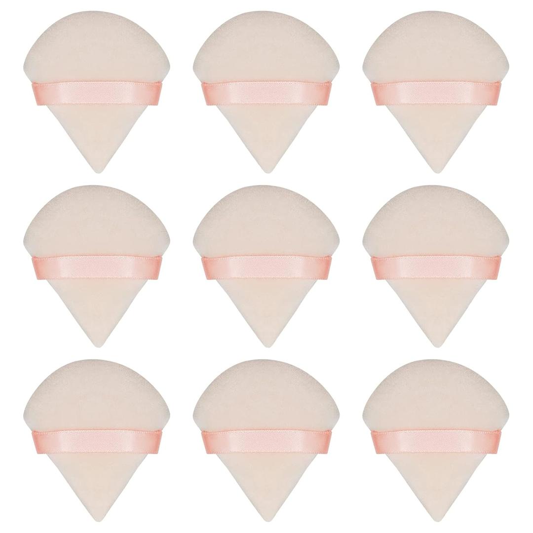 3 x 9Pcs Triangle Powder Puffs, Face Makeup Puff for Body Loose Powder Beauty Makeup Tool Nude (1 Count (Pack of 9))