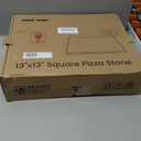 Unicook Pizza Stone for Oven and BBQ Grill, 13 Inch Square Baking Stone for Bread, Cordierite Thermal Shock Resistant Pizza Making Accessory for Oven and Grill, Including Dough Scraper