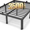 18 Inch Full Size Metal Platform Bed Frame with Round Corners, Storage Space Under High Bed Frame-Heavy Duty Steel Slats Support, Noise Free - Easy Assembly - No Box Spring Needed
