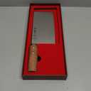 HEZHEN 7" Cleaver Knife, Composite Steel Chinese Kitchen Chef Knife, Clad Steel Butcher Knife, Padauk Wood Handle