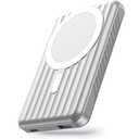Azmuth Power Bank Magnetic Power Bank 10000 mAh Wireless Power Bank Magnetic 22.5 W PD Fast Charging with LED Display and USB-C Charging Cable for iPhone 15/14/13/12 Series (Silver)