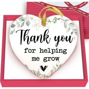 Gossby Gift for Teacher Women, Men - Thank You for Helping Me Grow Christmas Ornament - Appreciation, Thank You, for Teacher from Student - 2025 Xmas Tree Decor