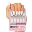 Glamnetic Press On Nails - Angel | Opaque White Short Almond Fake Nails, Salon Quality | 12 Sizes - 24 Nail Kit