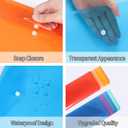 EOOUT 48 Pack Plastic Envelopes Poly Envelopes with Snap Closure, Clear Document File Folders, A4 Letter Size for School Home Work Office Organization, 8 Colors (Rainbow)