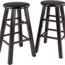 Winsome Element 2-Piece 24In Counter Stool Set, Espresso Finish, Solid Wood, Modern Design