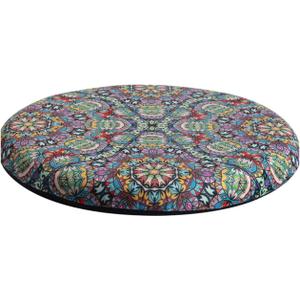 Round Memory Foam Seat Cushion 13 Inch, Round Bar Stool Cushion, Anti Slip Chair Pad, Detachable Circle Stool Cushion Machine Washable for Kitchen Dining Office Chairs High Stools Colorful Pattern