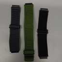 Compatible with 16mm 18mm 19mm 20mm 22mm 24mm Watch Bands Quick Release Replacement Wristband,Adjustable Stretchy Nylon Solo Loop Straps Fabric Braided Sport Elastic Bands for Men Women (Black+Grey+Army Green)