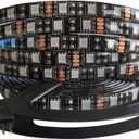 5M Black PCB 5050 RGB LED Strip Waterproof IP65 300 SMD Black PCB Board DC 12V Flexible Light (RGB (Red, Green, Blue))