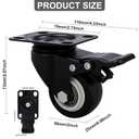 2 Inch Caster Wheels Set of 12, Heavy Duty Casters,with Brake,No Noise Locking Polyurethane (PU) Wheels, for Furniture and Workbench Load 800lbs
