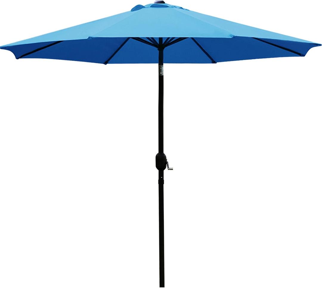 Sunnyglade 9' Patio Umbrella Outdoor Table Umbrella with 8 Sturdy Ribs (Blue)