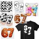 6 Pcs Funny Six Seven 67 Iron on Heat Press Decals Stickers,Six Seven 67 School Teacher Themed HTV Heat Transfer Vinyl Letter Patches for T Shirt Pillow Clothes Backpack