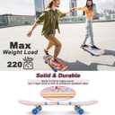 Standard Skateboards with Colorful Flashing Wheels for Beginners, Kids,Teens, 7 Layer Maple Complete Skateboard for Girls Boys, 31" x 7.8" Double Kick Concave Kids skateboard with Skate T-Tool