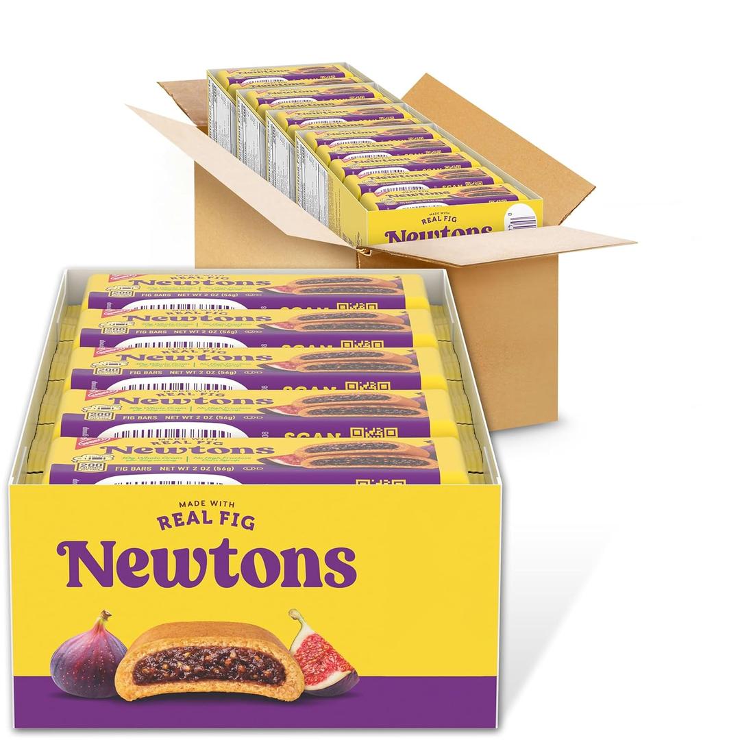 Newtons Fig Bars, Soft Fruit Chewy Cookies, 40 Snack Packs (2 Per Pack, 4 Boxes) (EXP 02/13/27)