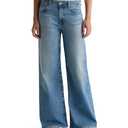 AG Jeans Women's Saige Mid Rise Wide Leg, Blue, Size 27