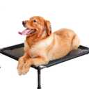 Elevated Dog Bed for Dogs, Portable Indoor & Outdoor Cooling Mesh Raised Dog Bed Cots with Skid-Resistant Feet (Large)