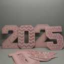 11 PCS Graduation Yard Signs Party Decoration Class of 2025 Pink Grad Congratulate Graduation Lawn Signs with 22 Stakes for Outdoor Graduation Party Supplies (Pink Gold)