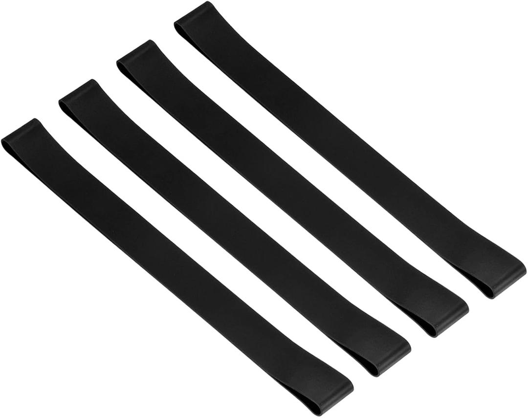 PATIKIL Towel Bands, 4 Pack Elastic Beach Chair Towel Clips Windproof Towel Holder Silicone Rubber Bands Straps for Beach Pool Cruise Chairs, Black