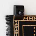 MOCTUS 4 Quilt Hangers for Wall Display, Decorate with Your Blanket and Tapestry, Wooden Rug Hangers for Wall Hangings (Black, 4 Clips with Hardware)