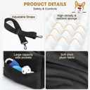 JOEJOY Dog Car Seats for Small Medium Dogs Under 35lbs, Dog Booster Seat with Detachable Washable Cover and Cushion, Memory Foam Pet Car Seat with Safety Belt and Storage Pockets (Black)