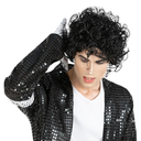 Morph Black Curly Cosplay Wig for Rockstar Role Play, Wavy Halloween Wig for Men and Women, Natural Look, One Size