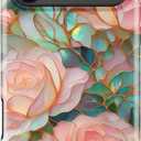 for iPhone 17 Pro Max Case Cute - Wireless Charging Compatible - Dual-Layer Hard Shell + Silicone Cover - Aesthetic Protective Trendy Phone Case for Women - Blooming Pink Rose