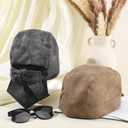 2 Pcs Leather Biker Skull Cap for Women Distressed Motorcycle Bandana Doo Rags Adjustable Skull Cap (Distressed Black,old Brown)