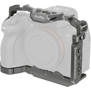 SmallRig HawkLock Quick Release Cage for Sony A7R V/ A7 IV/ A7S III/ A7R IV/ A1, Camera Cage with Cold Shoe/ NATO Rail/ Quick Release Plate for Arca, Full Access & Anti-Scratch Design - 4481