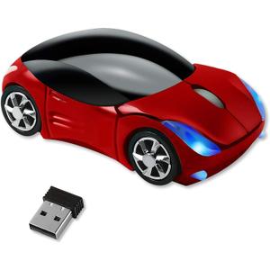 HuGuWdy Cute Mouse Wireless Red2.4G with USB Reciver 1600DPI Car Mouse for Computer Wireless USB for Laptop Computer Tablet for Windows for Mac OS for Her for ChristmasRed