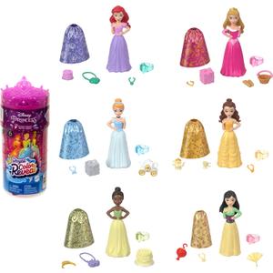 Mattel Disney Princess Small Doll Royal Color Reveal, 6 Surprises Include 1 Doll & 5 Accessories, Party Theme