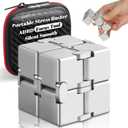Bonison Infinity Cube - Fidget Cube Toys for Adults and Kids Premium Aluminum Alloy for Stress Relief, Anxiety, ADHD, Fidget Block with Case Pocket Size Gift for Work, School, Travel (Silver)