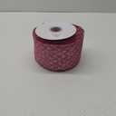 HUIHUANG Pink Wired Christmas Ribbon 4 inch Light Pink Glitter Wired Ribbon Diamond Mesh Wire Ribbon for X-mas Tree Decorations, Wreaths, Garland, Large Bows Making, Home Decor -10 Yards