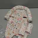 GFU Baby Car Seat Head Support for Newborn, 2 in 1 Infant Car Seat Head Body Support with Strap Pads, Soft Stroller Cushion Pillow Insert for Girls, Fits for Stroller, Swing, Pink Floral