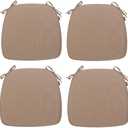 Magpie Fabrics 43x45cm U-Shape Chair Cushions with Ties 4 Count, Outdoor Indoor Waterproof All Weather Seat Pads Decoration for Patio Garden Dining Office - Khaki