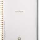 DesignWorks Ink Spiral Notebook  Large 8.25" x 11.625" Planner Notebook Journal with Lined, Perforated Pages  Twin Wire Soft Cover Journal with Textured Paper, 160 Pages  Speckled White Ivory