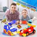 Remote Control Car Toys for Kids: 2 Pack Police & Race RC Cars for 3 4 5 6 7 8 Year Old Boys Cartoon Cars Toy with LED Light & Music Birthday Gifts for Toddlers Ages 3-5