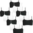DChica Sports Bra, Training Bra for Girls Soft to Skin Non-Padded Double Layer Cotton Everyday Bralettes for Teens Pack of 10,   S