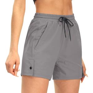 AFITNE Women's Hiking Shorts, Quick Dry Lightweight Summer Shorts for Golf Travel, 4"/ 7" Curvy-Fit with Zipper Pockets