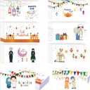 Yinder 48 Pcs Eid Mubarak Envelopes Gift Money Envelopes for Cash 6 x 6.5 Inches Eid Design Greeting Card Holders for Celebrating Eid Ramadan, 8 Styles