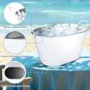2 Pack Galvanized Beverage Tub, 3 Gallon Ice Buckets Metal Drink Buckets with Handles for Champagne Cocktails Wine Beer for Catering MimosaBars Parties, White