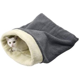 Cat Bed Cave Sleeping Bag, Pet Mat Self Warming Pad Sack for Cats and Small Dog (grey)