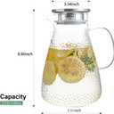 2.0 Liter 68 oz Glass Pitcher with Lid and Spout, Glass Carafe for Hot/Cold Water, Large Iced Tea Pitcher for Coffee, Milk,Juice and Homemade Beverage,Iced Coffee, and Container for Drinks