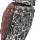 Fake Owl Decoys to Scare Birds Away-15.8 Inch, Rotating Head Sculptures, Nature Enemy Scarecrow Plastic Owl Statues, Bird Control and Pigeon Deterrent Outdoor for Outside, Patio, Yard