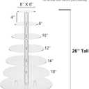 Jusalpha Large 7 Tier Acrylic Round Wedding Cake Stand Dessert Stand Pastry Serving Platter-Food Display Stand For Large Event (With Rod Feet Base) (7RF)