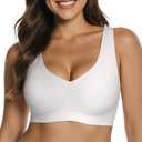 OEAK Women Soft Comfortable Bra No Underwire Jelly Bras Seamless Full Coverage Supportive Bralette Everyday Sports Tshirt Bra M