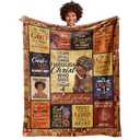 Christian Gifts for Women, Inspirational Bible Verse Throw Blanket for Black Women, African American Spiritual Religious Birthday Gifts for Woman, Soft Flannel Blanket 60"X50"