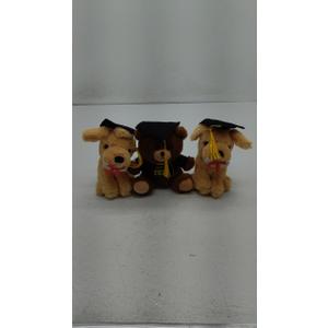 3-pk class of 2025 graduation animals with caps, 10in.