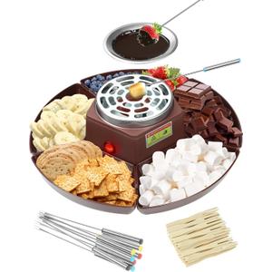 Smores Maker Tabletop Roaster Kit  Electric Fondue Set with Adjustable Heat, Indoor Smores Roaster for Date Night, Movie Night, Family Fun & Couple Gift Ideas