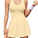 ATTRACO Tennis Dresses for Women with Shorts Pockets and Bra V Neck Racerback Golf Outfits (X-Small)