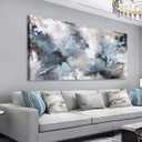 Shoci Large Abstract Wall Art - Black White Gray Fluid Lines Canvas Picture for Living Room Aesthetic Brown Painting Prints Decor Modern Abstract Artwork Wall Art for Bedroom Decoration 20" X 40"