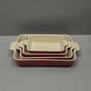 Bakeware Set of 4, MALACASA Porcelain Baking Pans Set for Oven, Casserole Dish, Ceramic Rectangular Baking Dish Lasagna Pans for Cooking Cake Pie Dinner Kitchen, Red (9.5"/11.25"/12.75"/14.5")